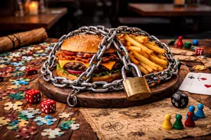 Speel je eten vrij! Je eten zit op slot tot je de puzzel op lost...